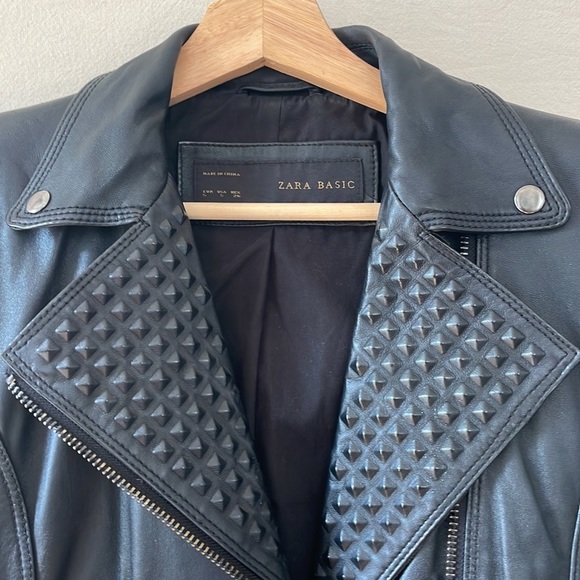Zara Leather Biker Jacket - Picture 3 of 4